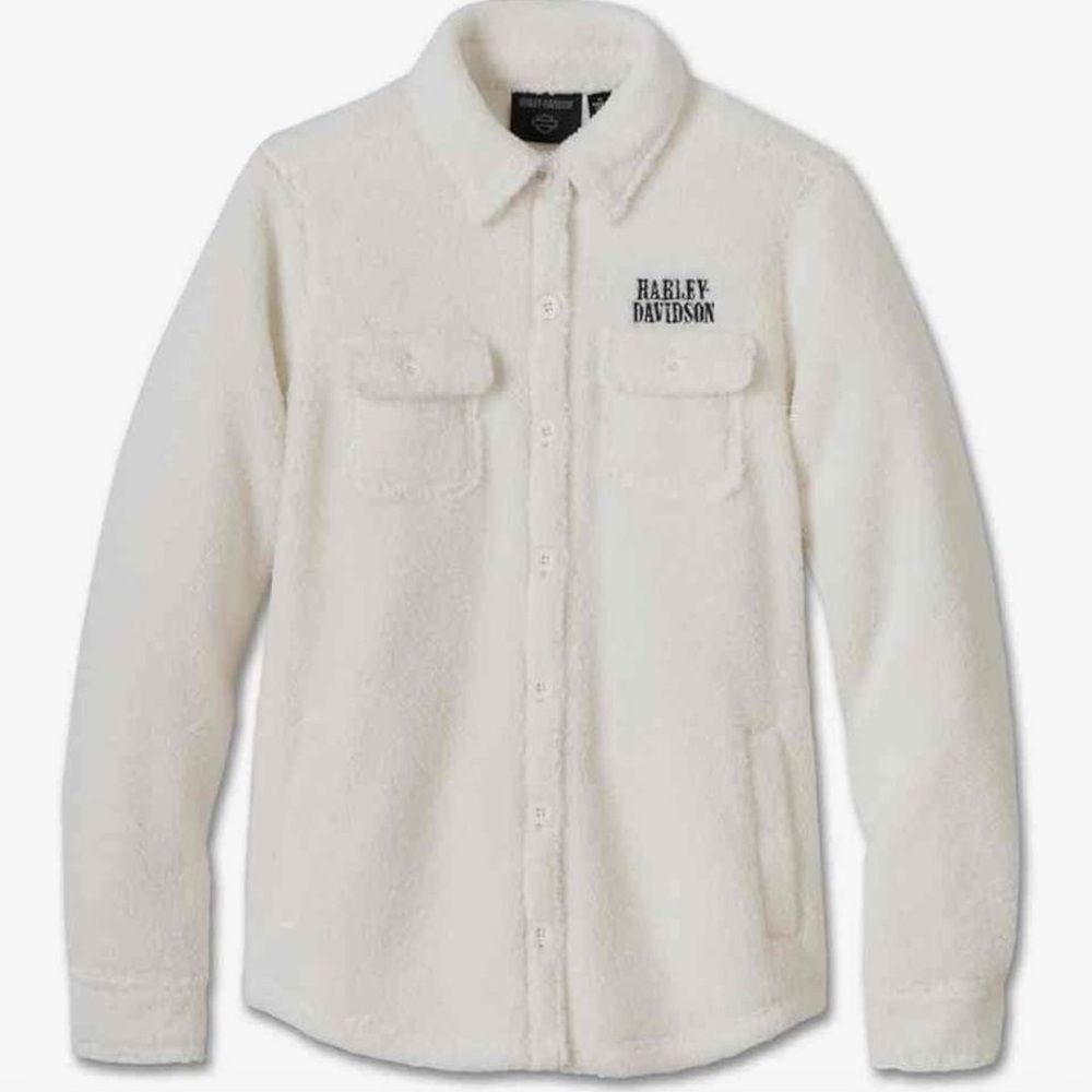 Harley-Davidson Cream Fleece Sherpa Jacket size 2xl